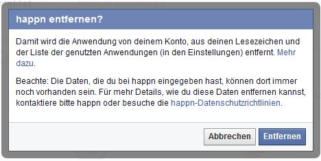 App bei Facebook löschen