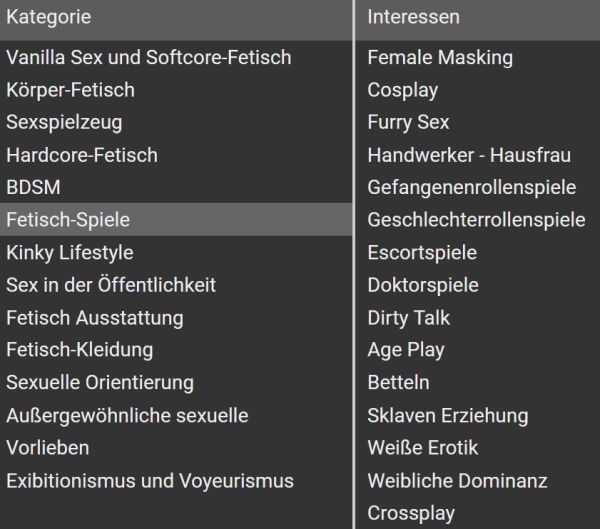 fetisch-de sexuelle Vorlieben definieren