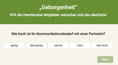 Heartbooker Profil - Angaben zu Werten und Persönlichkeit