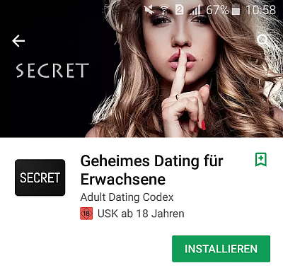 Fake App im Stil von Secret.at