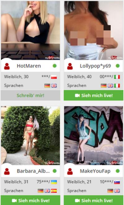 weibliche Amateure bei MyDirtyHobby